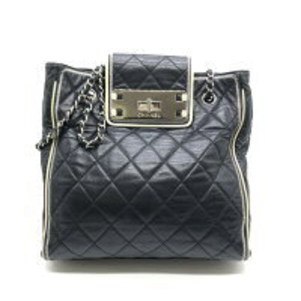 Chanel East West Matelasse Chain Shoulder Bag Calf Leather
